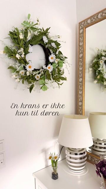 Krans med margueritter, Ø55cm, kunstige blomster  video thumbnail